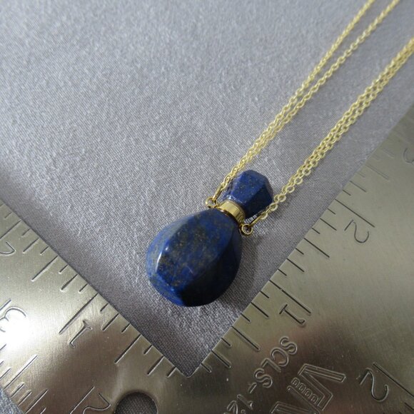 Lapis Lazuli Perfume Bottle Pendant, Spell Bottle - Picture 6 of 6